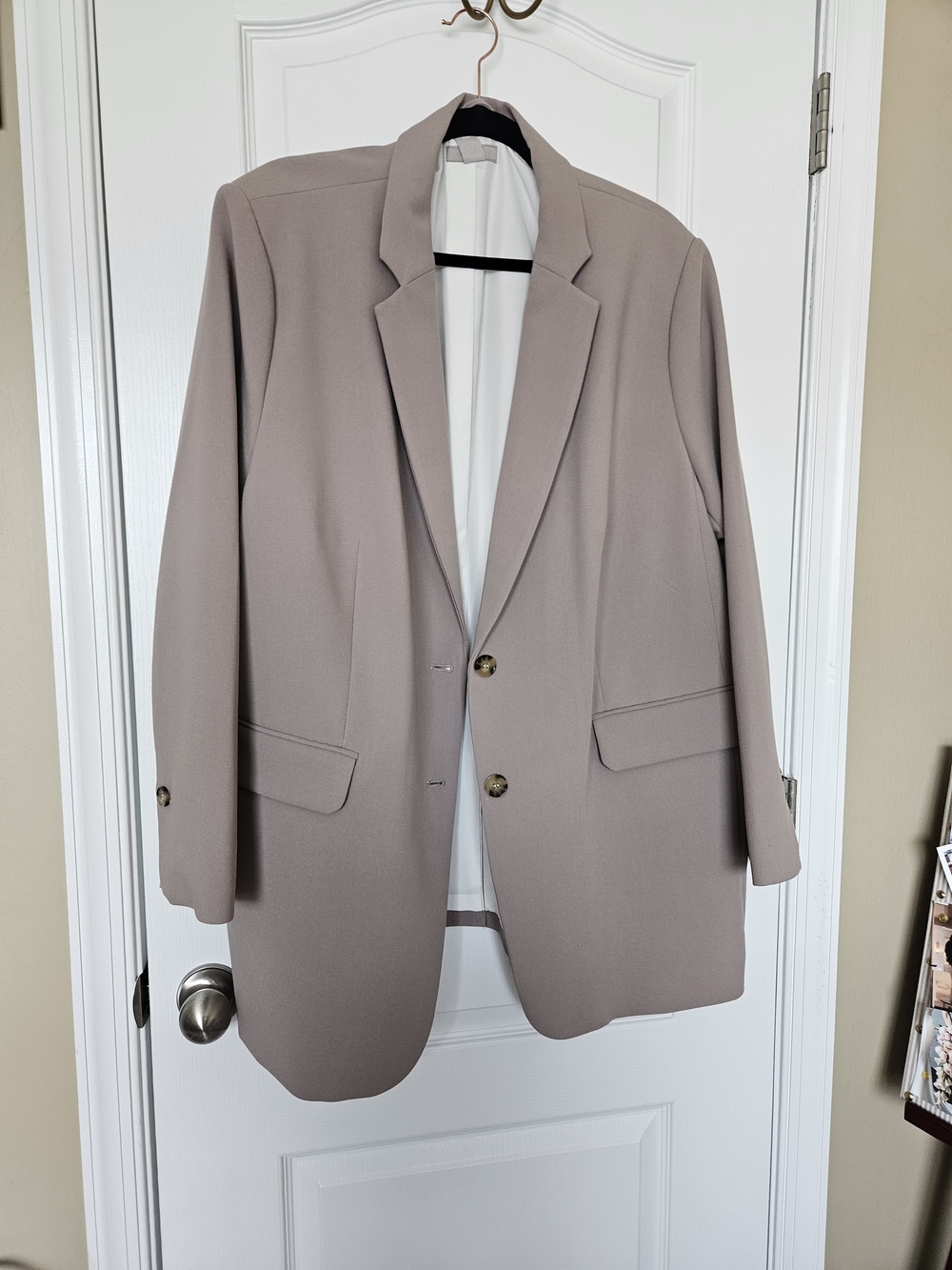 H&M Nude Pink Women's Oversized Single-Breasted Blazer